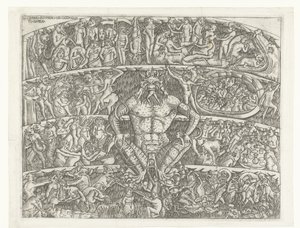 有撒旦的地狱和恶魔对罪人的惩罚
Questo el inferno del chapo santo di Pisa（标题见实物） 作者 Andrea di Cione 名为 Orcagna（归属于）