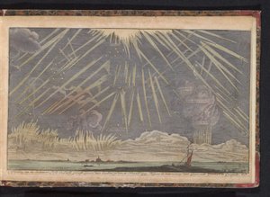 天象，1729 年
1729 年 11 月 16 日傍晚看到的 Seldtzame 光和天空景象的插图。根据 Coenraadt Zumbach de Croesfeldt M.D.的观测（标题在物体上） 作者 无名氏