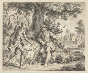 伐木工人和死亡 让·德拉封丹 (Jean de la Fontaine) 的《Fabelen》（系列标题）版本的插图设计 作者 无名氏