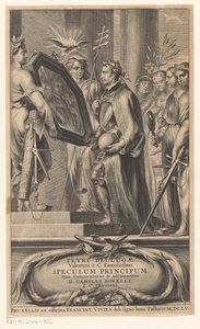 国王是正义与信仰的镜子
扉页：Petrus Belluga 和 Camillo Borello，Speculum principum，1655 年 作者 无名氏