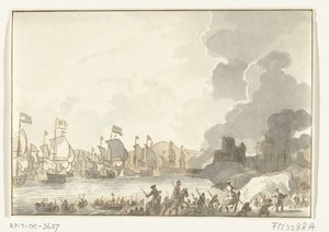 英国和荷兰舰队在加的斯附近登陆，1702 年 作者 无名氏