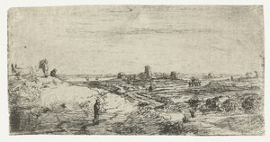 有牛的风景 作者 伦勃朗·范·莱恩 (Rembrandt van Rijn)
