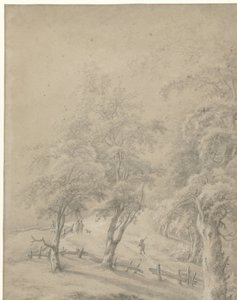 Landschap met enkele figuren op een weg achter een hek 作者 Egbert van Drielst（拒绝归因）