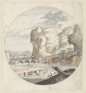 有河流和岩石的风景 作者 无名氏