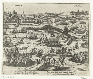 拿骚的路易离开卑尔根，1572 年 作者 弗兰斯·霍根伯格