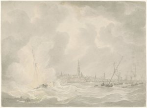 Jan van Speijk 的船爆炸，1831 年 作者 马蒂努斯·舒曼（可能）