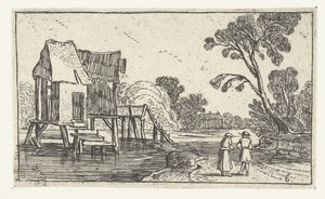 河边小路与高跷建筑
Esaias van de Velde 风景画（系列名称） 作者 以赛亚斯·范德韦尔德