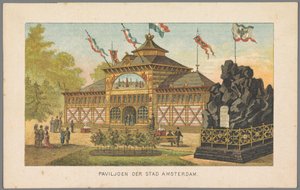 阿姆斯特丹世界博览会阿姆斯特丹市展馆，1883 年
阿姆斯特丹市展馆（展品上的标题）
1883 年的阿姆斯特丹记忆（展品上的系列名称） 作者 Het Nieuws van den Dag
