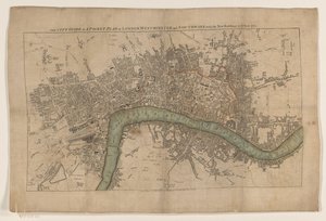 伦敦地图, 1761年
城市指南或伦敦、威斯敏斯特和南华克的袖珍平面图，以及 1761 年的新建筑（标题见实物） 作者 托马斯鲍尔斯（二）