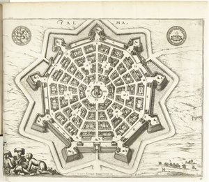 Plattegrond van Palmanova, 1726
帕尔马（标有标题）
Les Forces de l