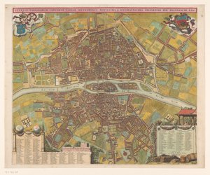 巴黎地图
Letetiae Parisiorum universae Galliae metropolis novissima（......）（标题见实物） 作者 无名氏