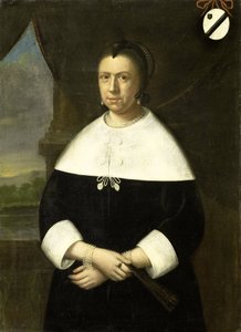 扬-凡-里贝克的第一任妻子玛丽亚-奎维莱乌斯（1629-64 年）或第二任妻子玛丽亚-西庇阿（约 1630-95 年）的肖像 作者 无名氏