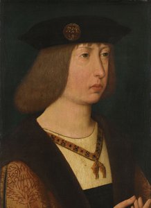 勃艮第公爵菲利普一世的肖像 美男子菲利普 (1478–1506)，奥地利大公、勃艮第公爵 作者 Magdalen 传奇大师（拒绝归属）