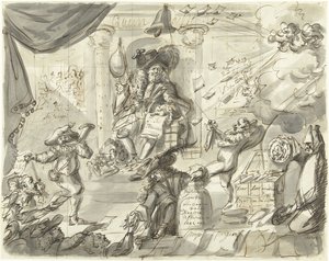 Quincampoix 或《大风和卖白菜的人》，1720 年
愚蠢的大场面》（附加作品）（系列标题） 作者 无名氏