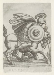 描绘马库斯-库尔提乌斯行为的浮雕
罗马的古代雕塑（系列名称）
Antiquarum statuarum urbis Romae quae in publicis locis visuntur icones（系列名称） 作者 无名氏
