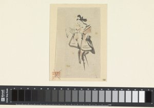 一位妇女的阅读素描 作者 无名氏