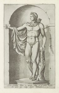 阿波罗雕塑
阿波罗美景宫
Haec Apollinis statua ex marmore sculpta est in palatij pontificis (...) （物品上的标题）
罗马的古代雕塑（系列名称）
Antiquarum statuarum urbis Romae quae in publicis locis visuntur icones（系列标题 作者 无名氏