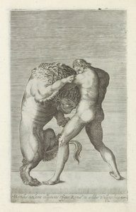 赫拉克勒斯与尼米亚狮子搏斗的雕塑
Herculis cum leone colluitantis effigies Romae in aedibus Vallensibus（物体上的标题）
罗马的古代雕塑（系列名称）
在公共场所可见的罗马城市古代雕像 i 作者 无名氏