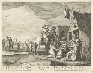 旅店前的士兵
Die waecht die wint（物体上的标题） 作者 无名氏