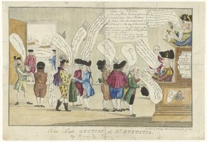 关于英国人在圣尤斯塔提亚的漫画，1781 年
圣尤斯塔提亚最近的拍卖会（标题见实物） 作者 无名氏