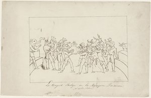 关于比利时国民议会在选举国王问题上的分歧的漫画，1831 年
Le Congrès Belge ou la Ménagerie en désordre.(d