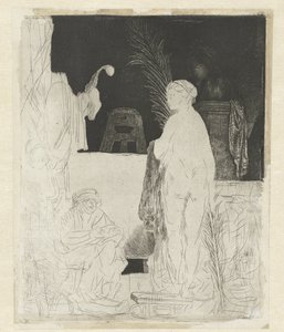 艺术家根据模型绘画（"Het beeldt van Pigmalion") 作者 无名氏
