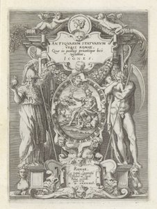 罗马、密涅瓦和萨图努斯雕像
罗马的古代雕塑（系列名称）
Antiquarum statuarum urbis Romae quae in publicis locis visuntur icones（关于物品的系列标题） 作者 无名氏