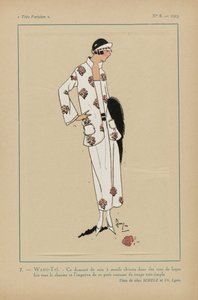 Très Parisien》1923 年第 8 期: 7 - WANG-TAÏ.- 这款丝绸锦缎... 作者 无名氏