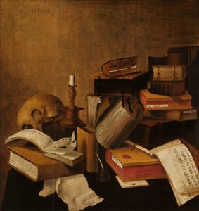 Vanitas 静物与书籍 作者 无名氏