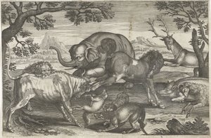 战斗动物 四足动物（系列名称） Animalivm Qvaddrvpedvm（系列标题） 作者 Nicolaes Visscher (I) (归属于)