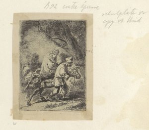 飞入埃及：小版画
伦勃朗作品集》，H. L. 巴桑著，1807/1808 年，65 (124)（系列名称）
Recueil de quatre-vingt-cinq estampes originales（系列标题） 作者 Claude Henri Watelet（拒绝归属）