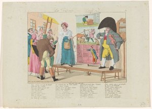 妇女在广场上展示版画
La defense des laids（物品上的标题） 作者 无名氏