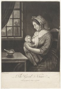 女人正在哺乳 好护士（物体上的标题） 作者 Cornelis Troost