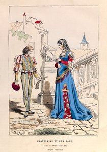 A chatelaine et son page au 15th century - Chatelaine and her page 15 Century - collection privee 作者 匿名匿名