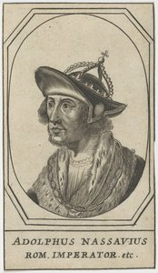 Adolphe de Nassau (1250-1298) - 拿骚的阿道夫，罗马国王，无名。 蚀刻，尺寸：10,8x6,2 作者 匿名匿名