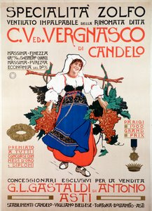 意大利Vergnasco Candelo公司生产的杀菌剂绞杀硫磺的广告海报，20世纪 作者 匿名匿名