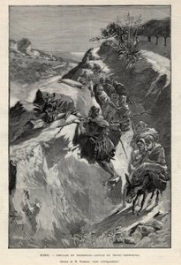 Andjera mountain insurrection in Morocco: ambush of Angherrists waiting for Sheriffian troops. Engraving in “Le monde illustree”” of 1892. Private collection. 作者 匿名匿名