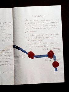 1815年法国与联盟国之间的条约第12条。由黎塞留公爵阿曼德-伊曼纽尔-德-维格罗-杜-普莱西（1766-1822）签署的第二份巴黎条约：该条约预见了奥地利、英国、普鲁士和俄罗斯之间的合作i 作者 匿名匿名