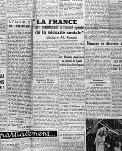 Article on social security: “France is now at the forefront of social security says Mr Parodi” 1945 作者 匿名匿名