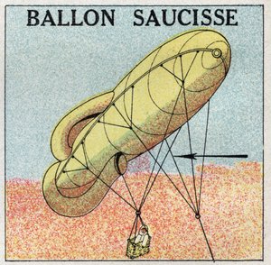 Balloons: balloon sausage. Anonymous illustration of 1925. Private collection. 作者 匿名匿名