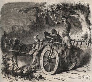 19世纪土伦巴格纳的一支部队大胆越狱。皮埃尔-扎科内（Pierre Zaccone）（1817-1895年）在 "Histoire des bagnes depuis leur création à nos jours"（1877年）中的版画（Colonia Penale-刑罚殖民地）。私人收藏。 作者 匿名匿名