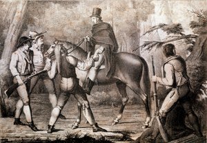 Brigands attacking a horse traveller 19th century Print Private Collection 作者 匿名匿名