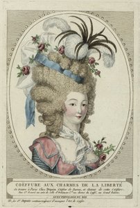 Coiffure Aux Charmes De La Liberte, Anonymous. Copper engraving, watercolour, c. 1790, Private Collection 作者 匿名匿名