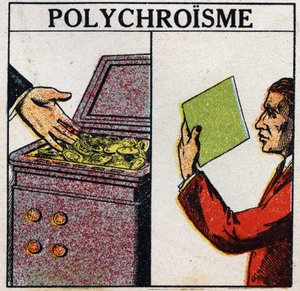 颜色：多色性。金币是黄色的，但薄层金的颜色是绿色的。1925年的匿名插图。私人收藏。 作者 匿名匿名