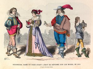 1633年巴黎时尚改革前的贵族、夫人和仆人的服装 - 私人收藏 作者 匿名匿名