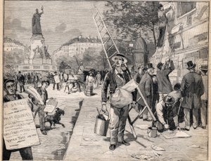在法国的选举期间展示。1893年8月20日在《小巴黎人》上的雕刻。 作者 匿名匿名