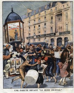 Emute des femmes在巴黎的 "La mode "杂志新格式的发行亭中。插图摘自1925年11月1日的《小杂志》（Le petit journal）。 作者 匿名匿名