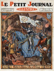 圣女贞德（1412-1431）于1429年进入奥尔良。500年纪念日。雕刻在 "Le petit Journal Illustre"，1929年5月5日 作者 匿名匿名