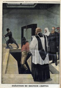对Crippen医生的处决，插图来自 "The Petity Journal"，插图增刊，1910年12月4日--Herbert Hawley Crippen医生在本顿维尔监狱被处决，他因谋杀美女Elmore而被判处死刑--"The Petity Journa"。 作者 匿名匿名