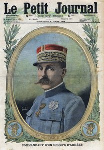 1914-1918年第一次世界大战（14-18战争）。奥古斯特-杜拜将军（1851-1934）的画像。刊登在 "小报 "上，1916年3月5日。私人收藏 作者 匿名匿名